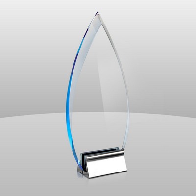 Blue & Chrome Metal Base Award (9 1/2"x4 1/2"x2")