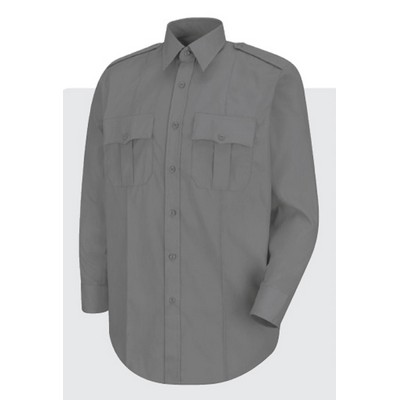 Men's New Dimension® Stretch Poplin Shirt w/Long Sleeves - Light Blue