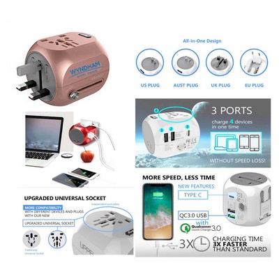 Promotek iBank® World Travel Adapter for 150 countries