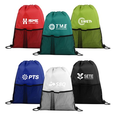 Mesh Pocket Sport Drawstring Bag
