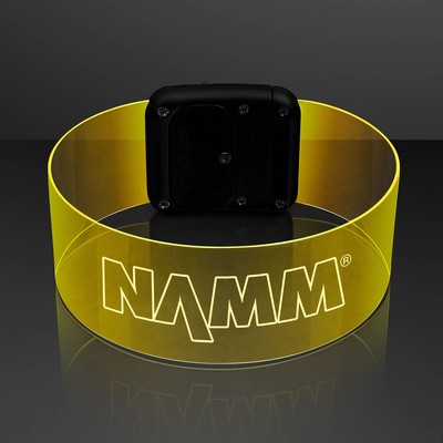 Laser Engraved - Cosmic Yellow LED Neon Bracelets - Domestic Print