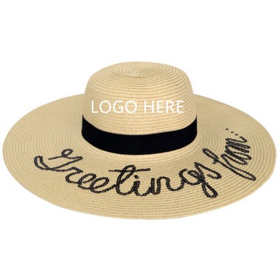 Wide Brim Straw Summer Sun Hat