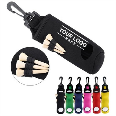 Portable Golf Ball Pouch With Tee Holder