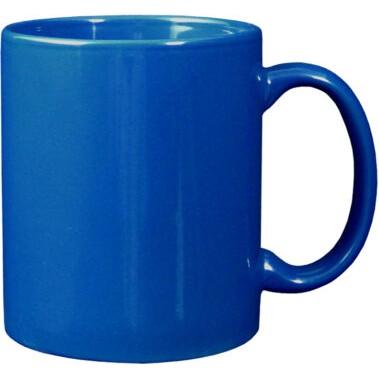 11oz Classic Ceramic C-Handle Mug, Royal Blue