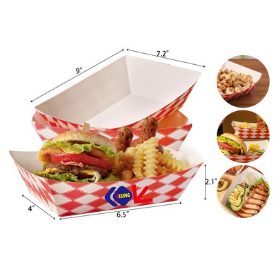 5 Lbs Paper Food Trays Heavy Duty Disposable Food Boats