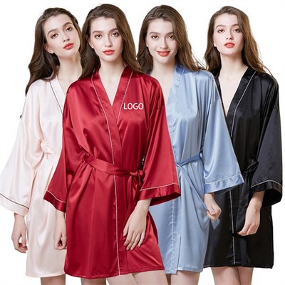Women'S Summer Satin Robe