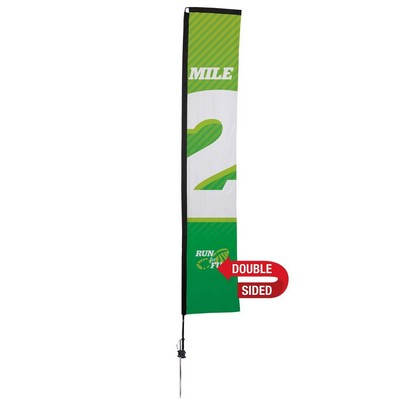 14.5' Premium Rectangle Sail Sign Flag 2-Sided, Ground Spike