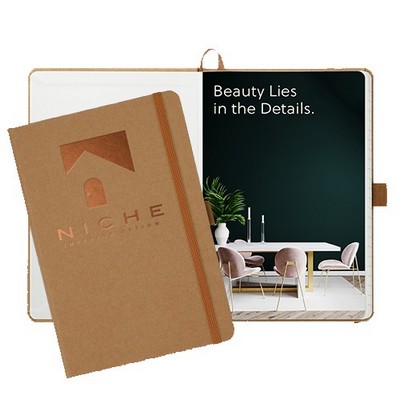 Washable Kraft™ Journal w/Full-Color Tip-In Page (5.5"x8.25")