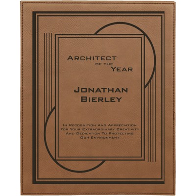 Dark Brown Leatherette Recognition Plaque (10 1/2"x13")