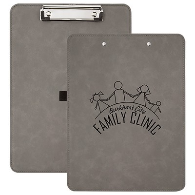 9" x 12.5" Gray Leatherette Clipboard