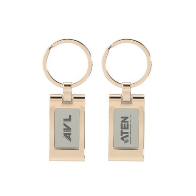Sterling Silver Plated Rectangle Keyring