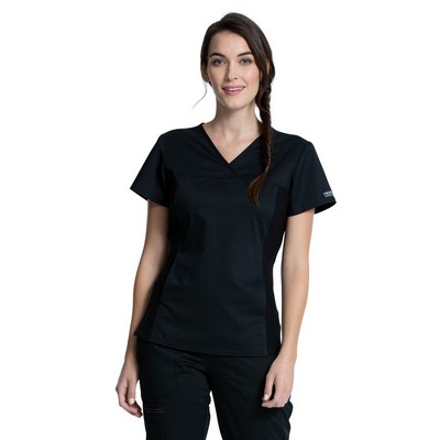 Cherokee - Workwear Revolution - Women's V-Neck Knit Panel Top