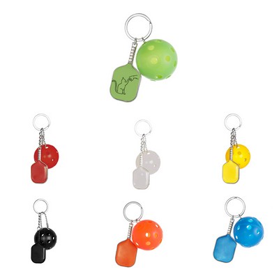 26-Hole Pickleball Keychain With Racket
