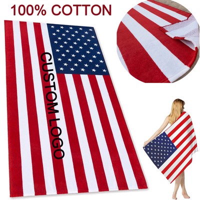 Luxury Cotton Velour Terry Beach Towel 30 X 60 Inch