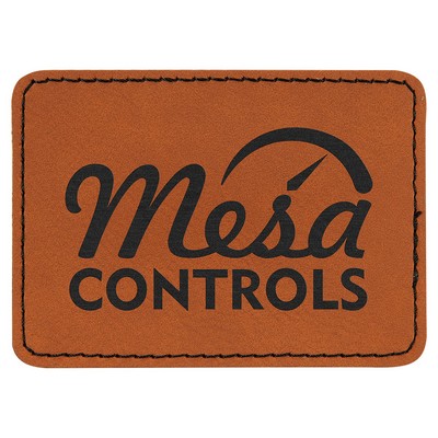 Rectangle Rawhide Leatherette Patch with Adhesive Back