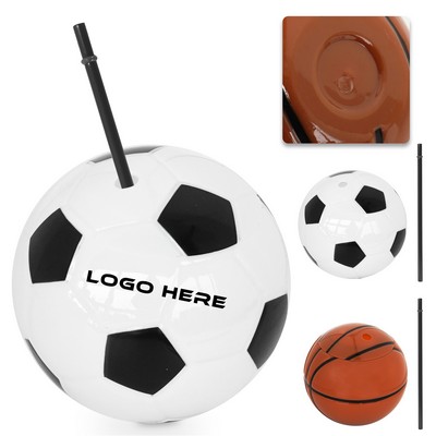 15oz Sports Ball Tumbler with Straw