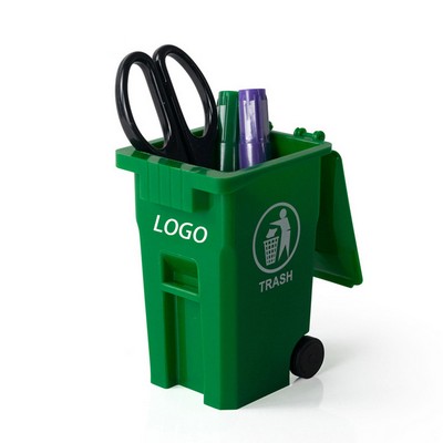 Plastic Mini Trash Can Shaped Pen Holder