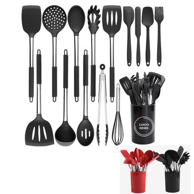 15-Piece Kitchen Cooking Utensils Set with Holder