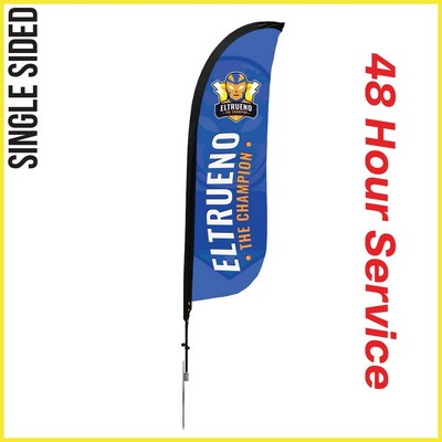 9' Feather Flag - Single Sided w/ Spike Base (Small) - Made in the USA