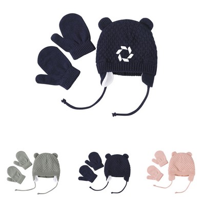 Toddler Winter Hat With Mittens Set