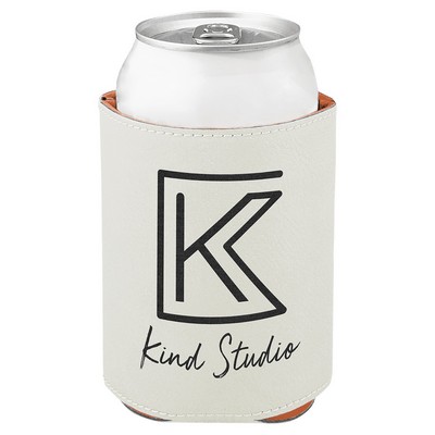 3 3/4" White Leatherette Beverage Holder