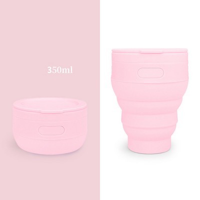 350 ML Silicone Collapsible Cup Travel Portable Foldable Cup W/ Lip