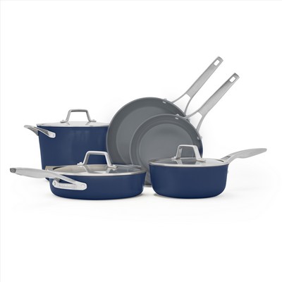 Calphalon® Premier™ Ceramic Nonstick 8-Piece Cookware Set, Midnight Blue