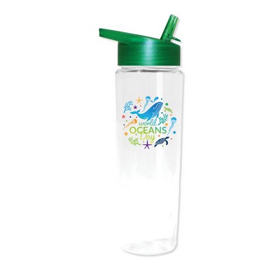 24 oz. Recycled Bottle with Straw Cap, Full Color Digital