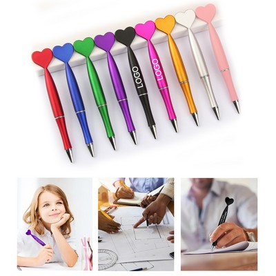 Valentine's Day Custom Plastic Heart-Shape Matte Finish Gel Ink Ballpoint Pen