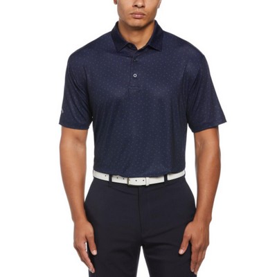Callaway® Micro Chev Print UPF 50+ Men's Polo Shirt with Custom Logo