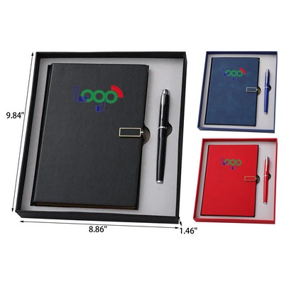 Business Luxury Leather Notebook Gift Set With Pen