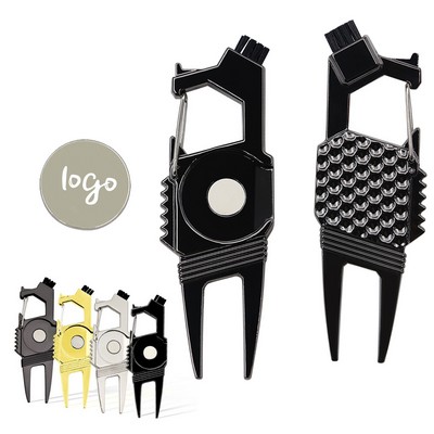 Golf Divot Repair Tool With Ball Marker