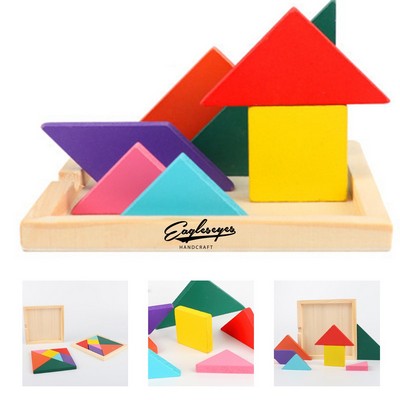 Wooden Tangram Brain Teaser Puzzle Toy
