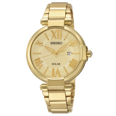 Seiko Women's Solar Gold-Tone Stainless Steel Bracelet Watch