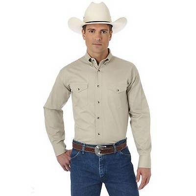 Wrangler® Men's Tan Painted Desert® Basics Long Sleeve Shirt