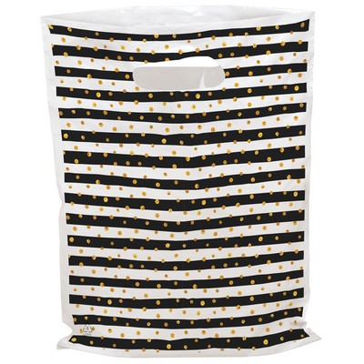 Stripes and Dots Designer Full-Color Plastic Bag