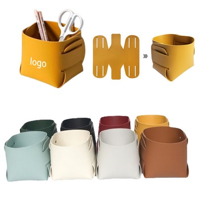 Leather Valet Tray Catchall Tray Desktop Storage Organizer