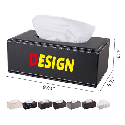 Rectangular PU Leather Tissue Box Holder And Cover