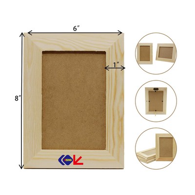 Unfinished Solid Pine Wood Picture Frames For Arts Crafts, DIY Painting Project