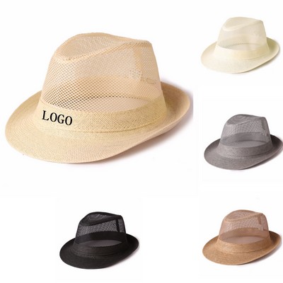 Straw Trilby Fedora Hat