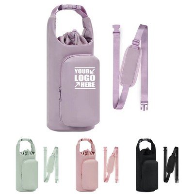 40oz Water Bottle Carrier Sling Bag with Phone Pocket