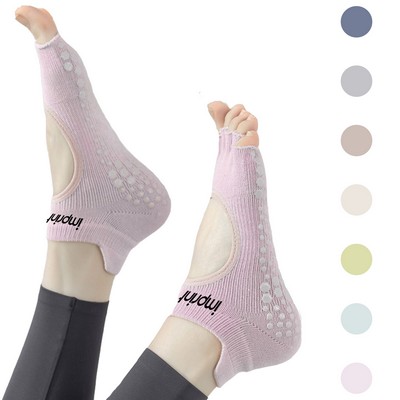 Half Toe Non-Slip Yoga Socks With Grips