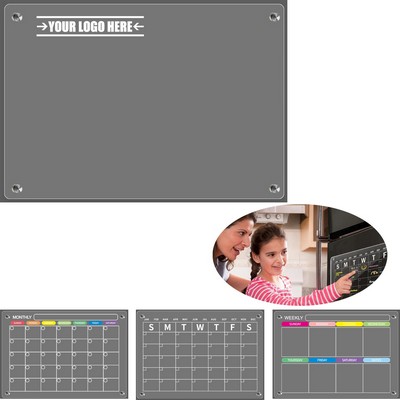 Clear Fridge Calendar Dry Erase Magnetic Planning Boards Set