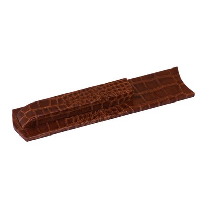 Italian Patent Leather Cognac Brown Library Set Holder