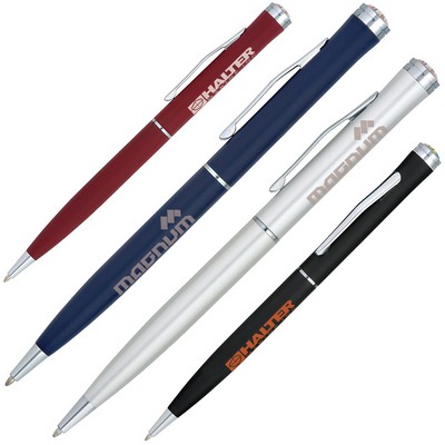 Twist Action Mechanism Ballpoint Pen w/ Silver Trim