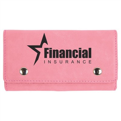 Pink Leatherette Card & Dice Set