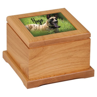 4.5" Red Alder Pet Urn with Routed Top/Insert Not Included