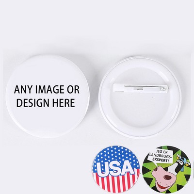 Customizable Round Pin-Back Button Badge