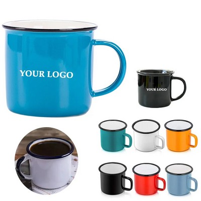 12OZ Color Rim Camper Enamel Cup Mug