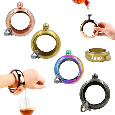Colored Bracelet 3.5 Oz Stainless Flask